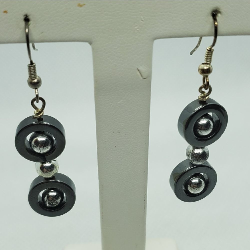 Gray & Silver Dangling Earrings